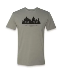 Ridiculously Soft Crew Neck Graphic T-Shirt | Mend The Mind-Treeline And Lake Graphic