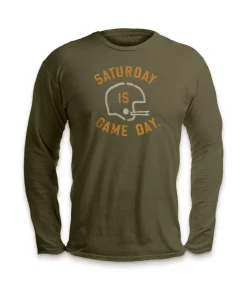 Ridiculously Soft Saturday Is Game Day Graphic Long Sleeve Crew Neck T-Shirt