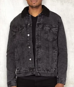 Unisex Soft Sherpa Lined Vintage Denim Jacket