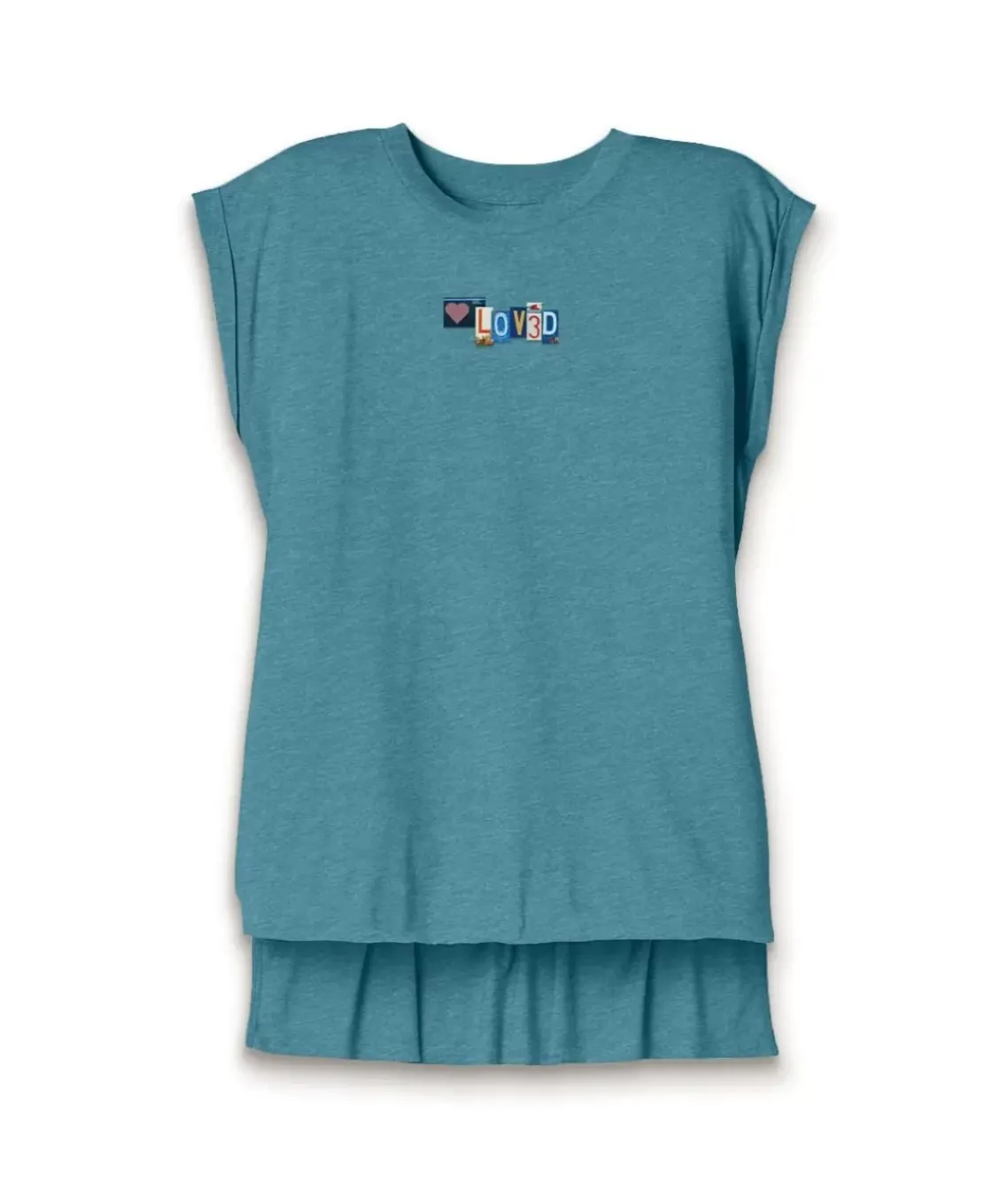 Women'S Ridiculously Soft Flowy Rolled Cuff Muscle Graphic Tee | Loved