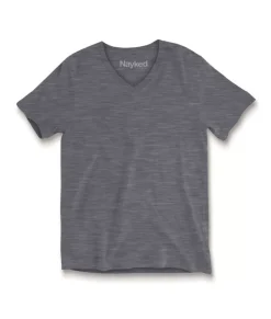 Women'S Short Sleeve Slub Jersey V-Neck T-Shirt