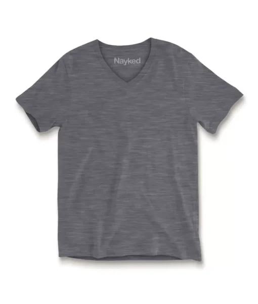 Women'S Short Sleeve Slub Jersey V-Neck T-Shirt