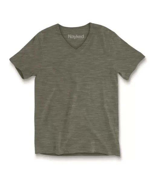 Women'S Short Sleeve Slub Jersey V-Neck T-Shirt